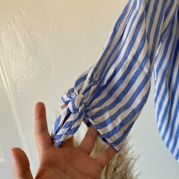 Old Navy Striped Off the Shoulder 3/4 Sleeve Top - Picture 3 of 7